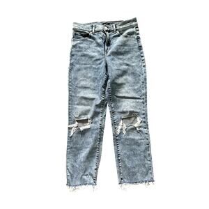 Express Jeans Distressed raw hem jeans